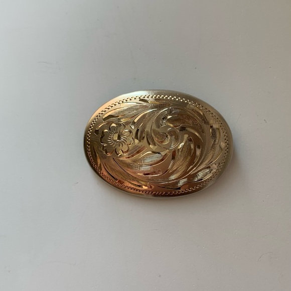 1950s Vintage Bond Boyd Sterling Oval Floral Hand Etched Brooch Pin - Picture 6 of 6